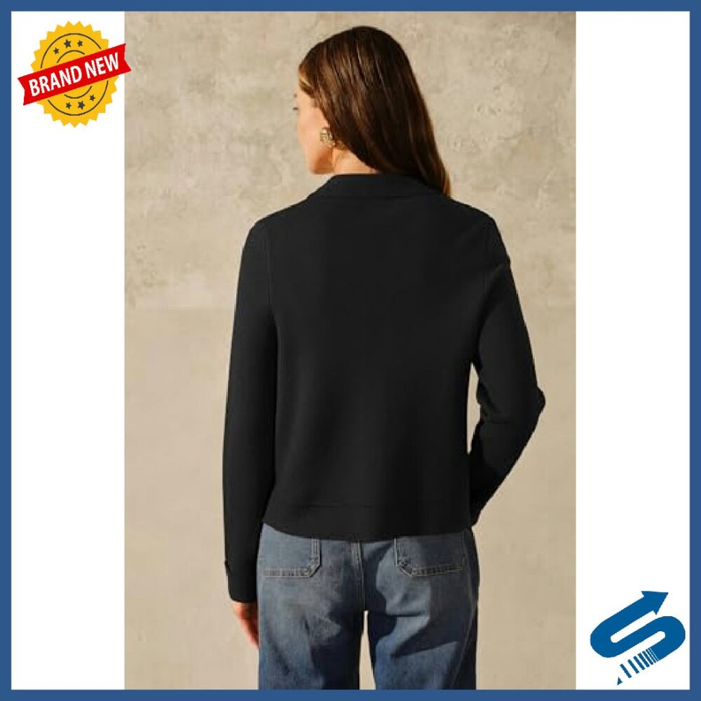 Wool Blend Cropped Shacket Jacket Button Down Cas… - image 5